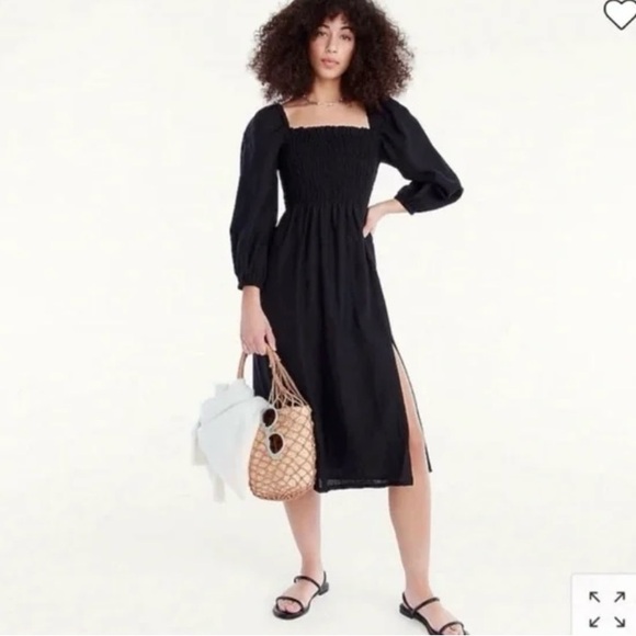 I. Crew Black Linen Daydream House Dress Sz XS - Picture 3 of 6